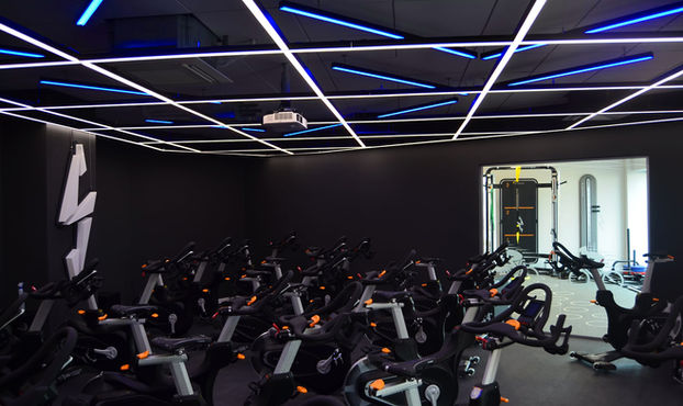 Flooring for fitness areas with recycled premium rubber