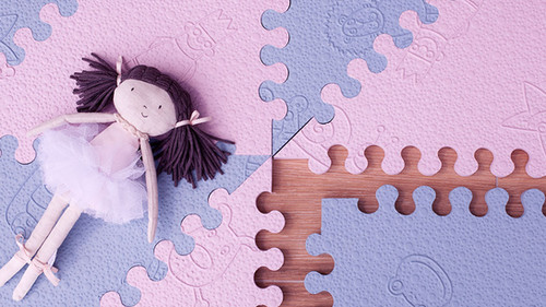 Alfombra Puzzle Infantil LuBabymats De 161x161 Cm Y 15 Mm De Grosor, Rosa, Extra Acolchada, Impermeable Y Certificada CE, Ideal Para Bebés Y Niños Pequeños