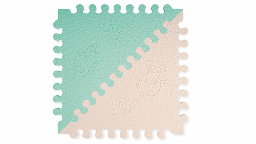 LuBabymats Alfombra Puzzle De Goma EVA De 161x161 Cm, Extra Acolchada De 15 Mm, En Color Mint Y Beige, Para Bebés