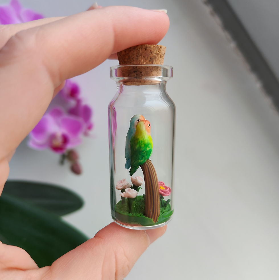 Thumbnail: two little lovebirds / bottleart