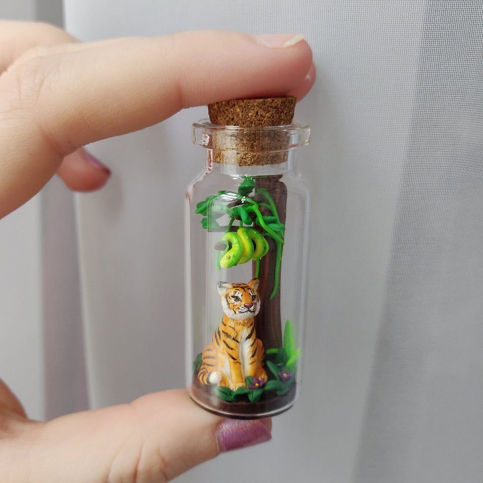 Miniaturbild: Tiger im Dschungel / Flaschenkunst