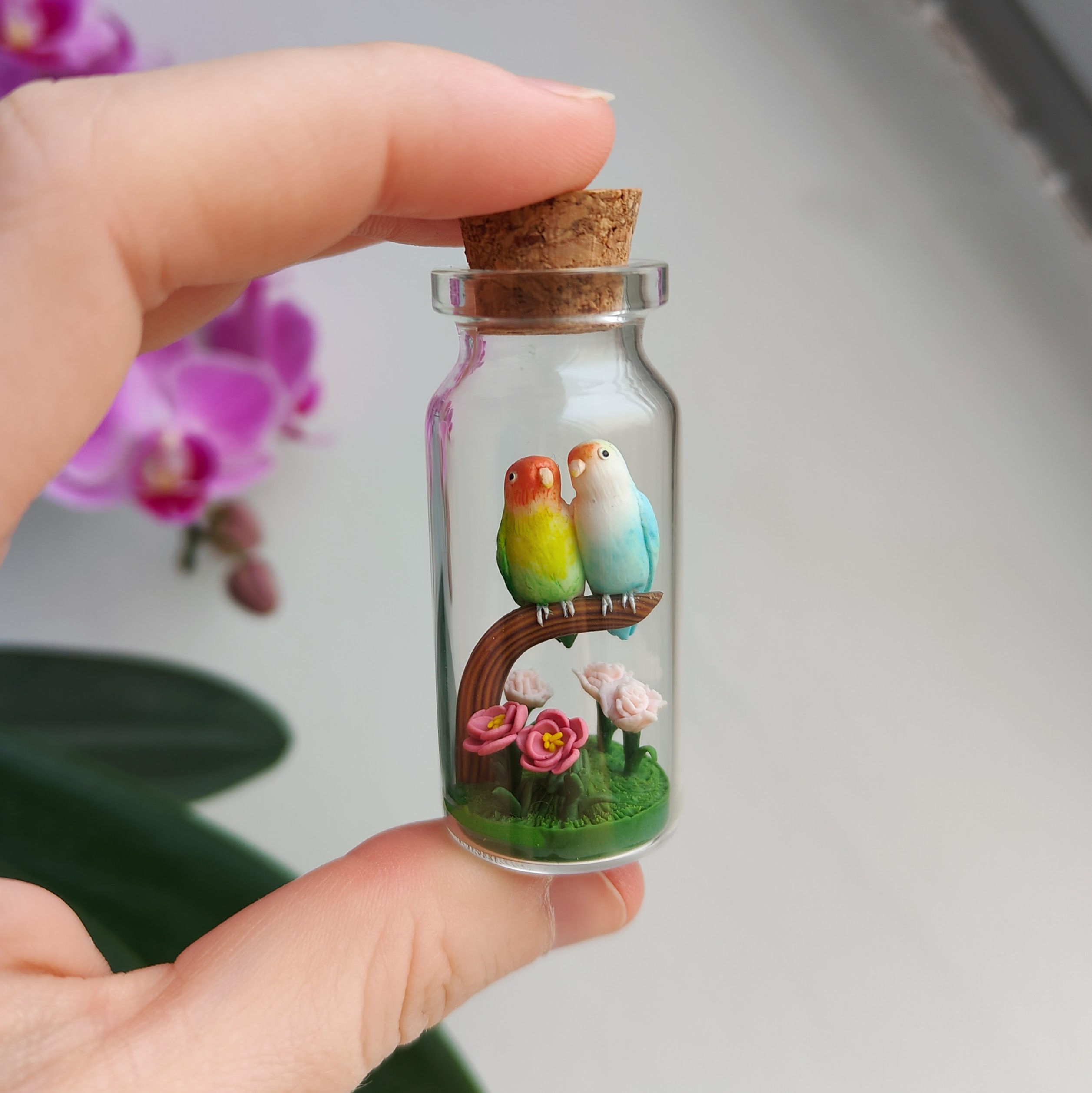 zwei Unzertrennliche / Flaschenkunst