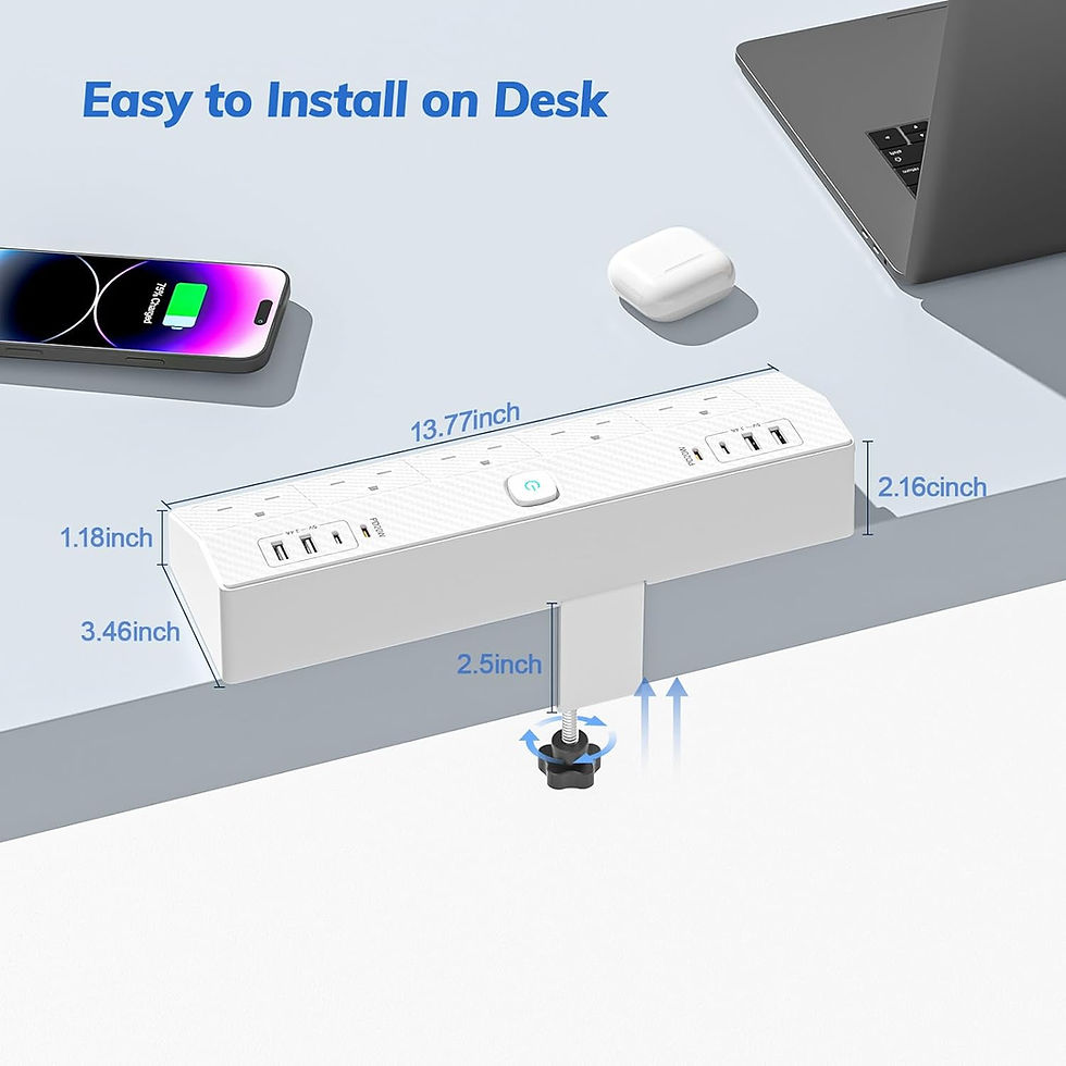 Thumbnail: Clamp Extension Cord with Circuit Breaker for Workspace