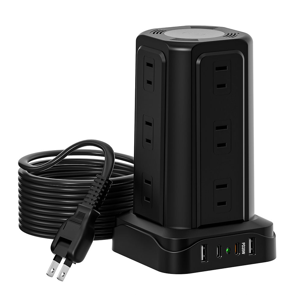 Thumbnail: Tower Power Strip with Nightlight for Bedside