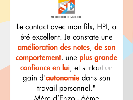 Valérie est heureuse des changements chez son fils ENZO, élève de 6eme à haut potentiel.