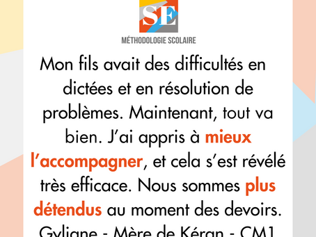 Gyliane raconte comment son fils a progressé, quand elle a changé sa façon de l’accompagner au moment des devoirs