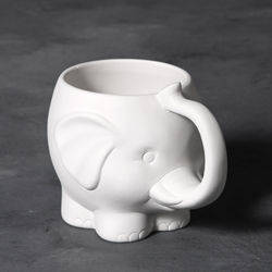 Elephant mug - 4 1/4 in.H x 5 3/4 in.W x 3 1/4 in.D