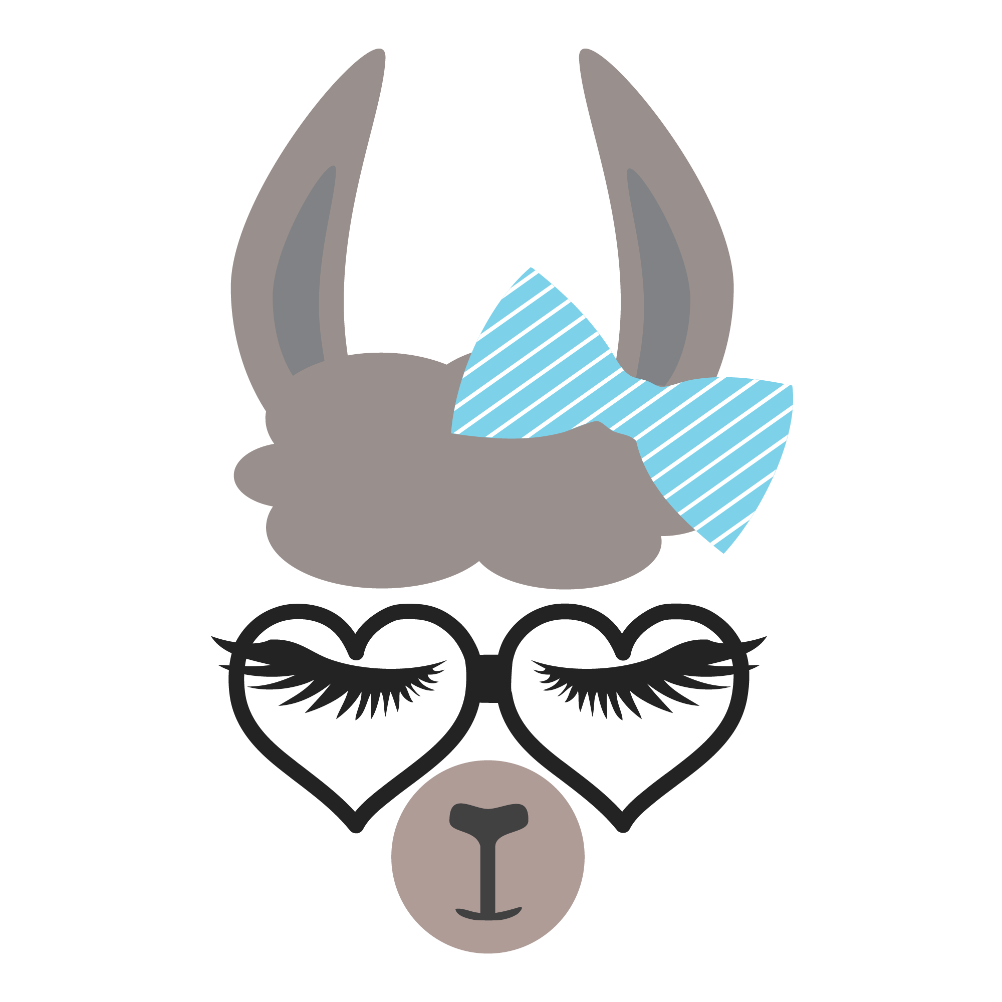 Llama w/Heart Glasses Stencil