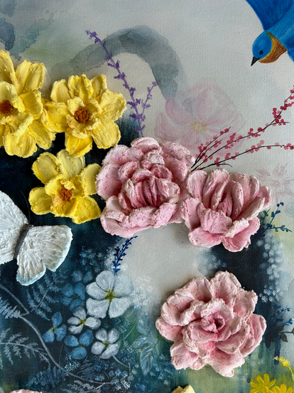 plaster flowers art