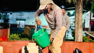 Fumigan plaza principal para proteger áreas verdes en Panindícuaro