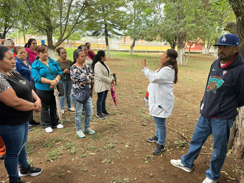 Acerca Belinda Iturbide servicios de salud a familias de El Granjenal