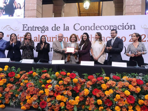 Entrega Congreso del Estado Condecoración “Mérito al Turismo Michoacano 2025” a Margarita Arriaga Pierres