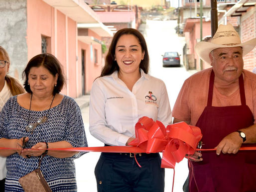Presidenta de Jiménez Inaugura Calle Francisco Villarreal en Caurio de Guadalupe