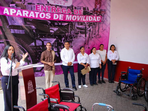 Hermes Pacheco acompaña al DIF Angamacutiro en entrega de aparatos de movilidad