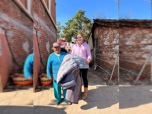 DIF Coeneo hizo entrega de cobijas y chamarras en la comunidad de Primo Tapia (Chirimoyo)