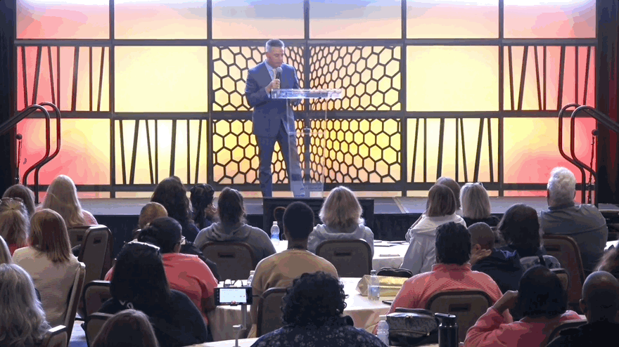 Bill Coyle giving his keynote presentation at Destination Success