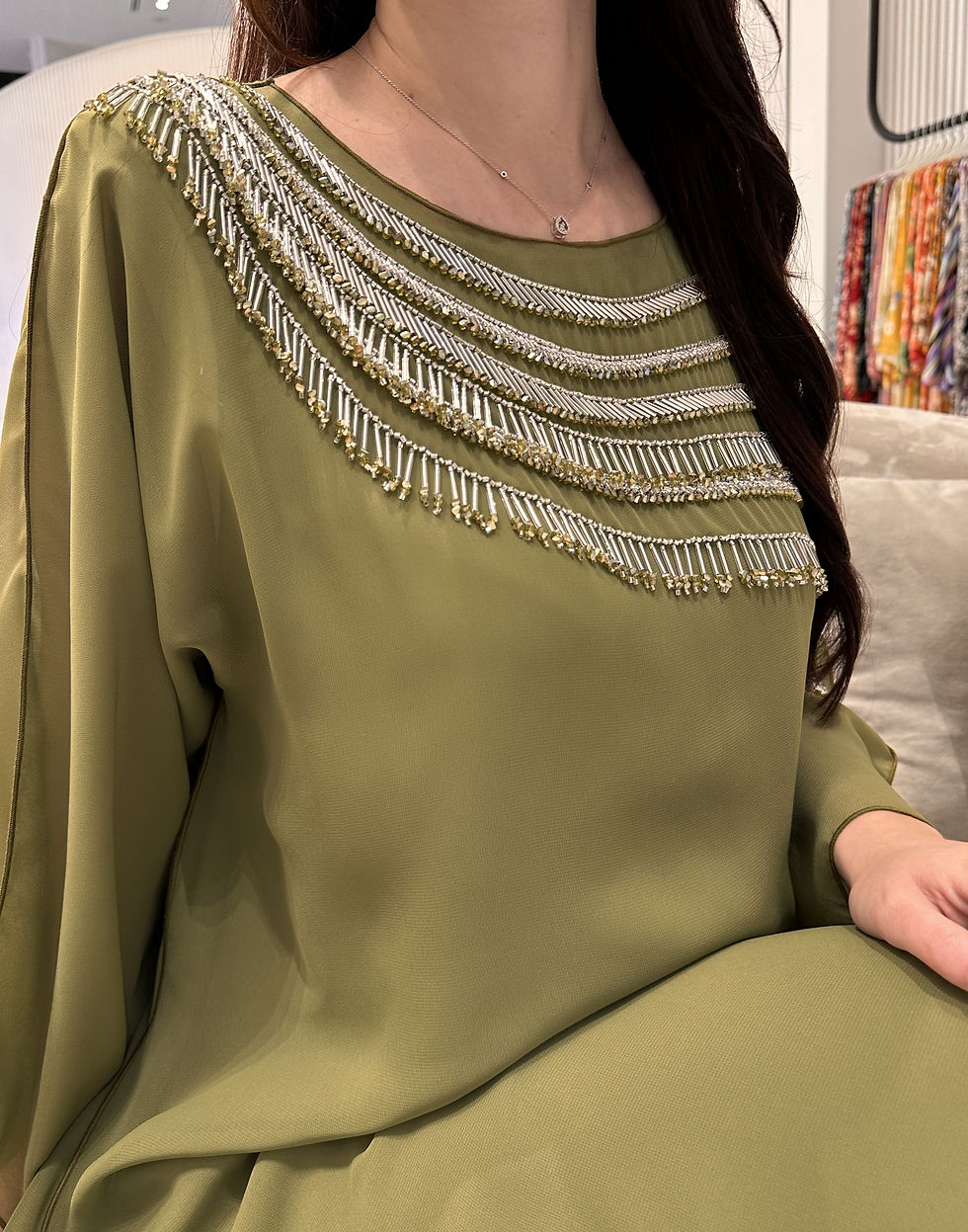 Thumbnail: 2 Pc Chiffon Handmade Embroidery