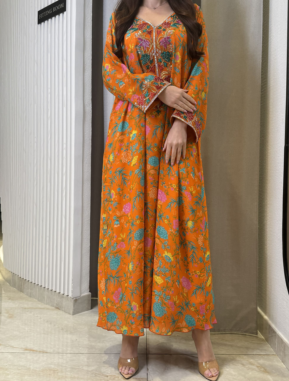 الصورة المصغرة: Pure Silk Linen M5awar embroidery