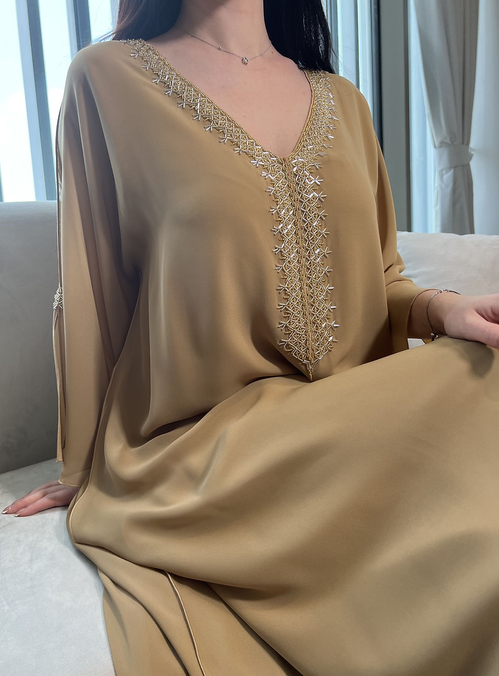 الصورة المصغرة: 2 Pc Chiffon Handmade Embroidery