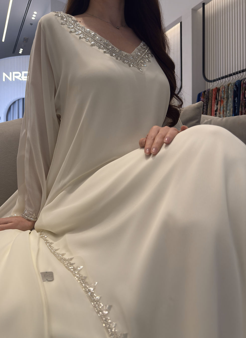 Thumbnail: 2 Pc Chiffon Handmade Embroidery