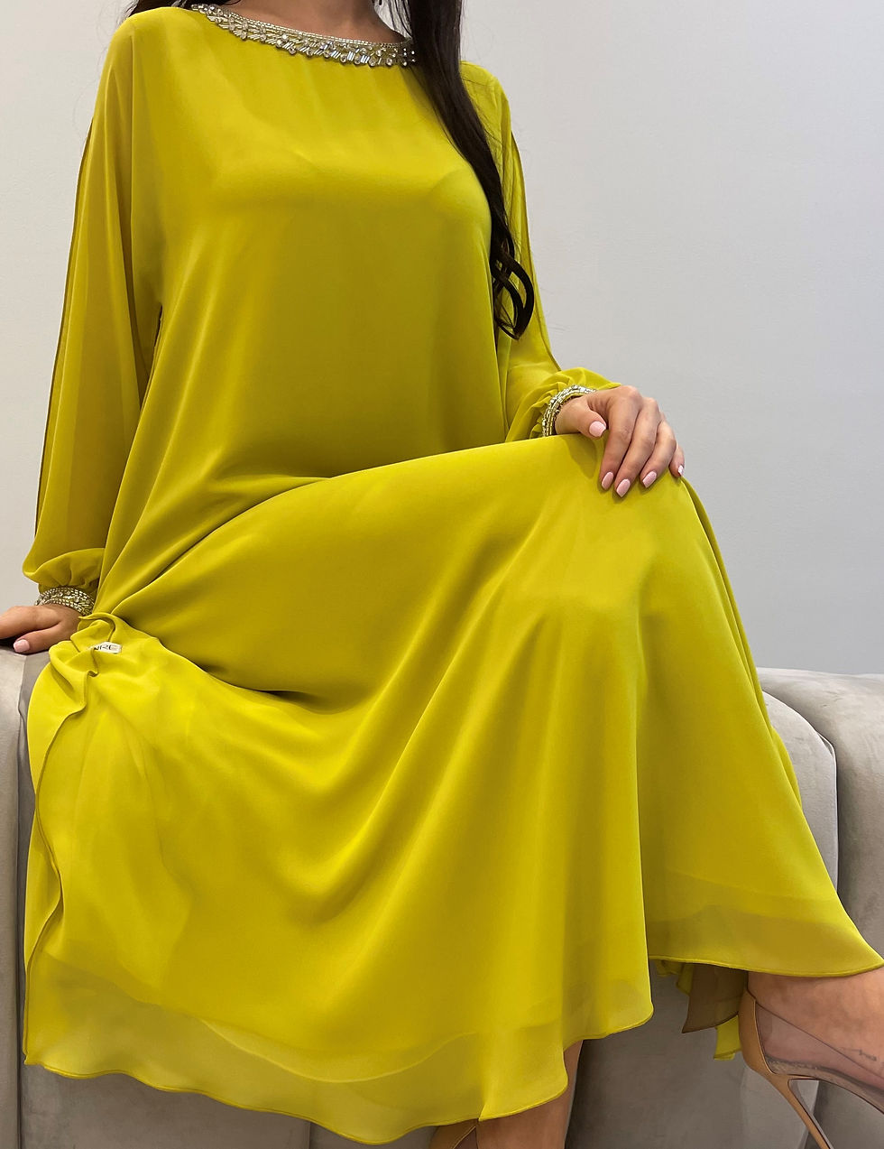 Thumbnail: 2 Pc Chiffon Handmade Embroidery