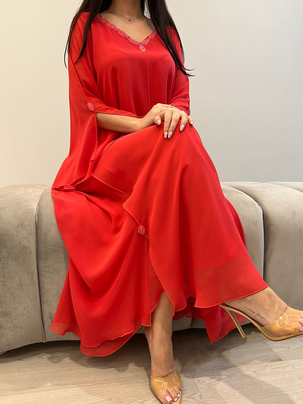 الصورة المصغرة: 2 Pc Chiffon Handmade Embroidery