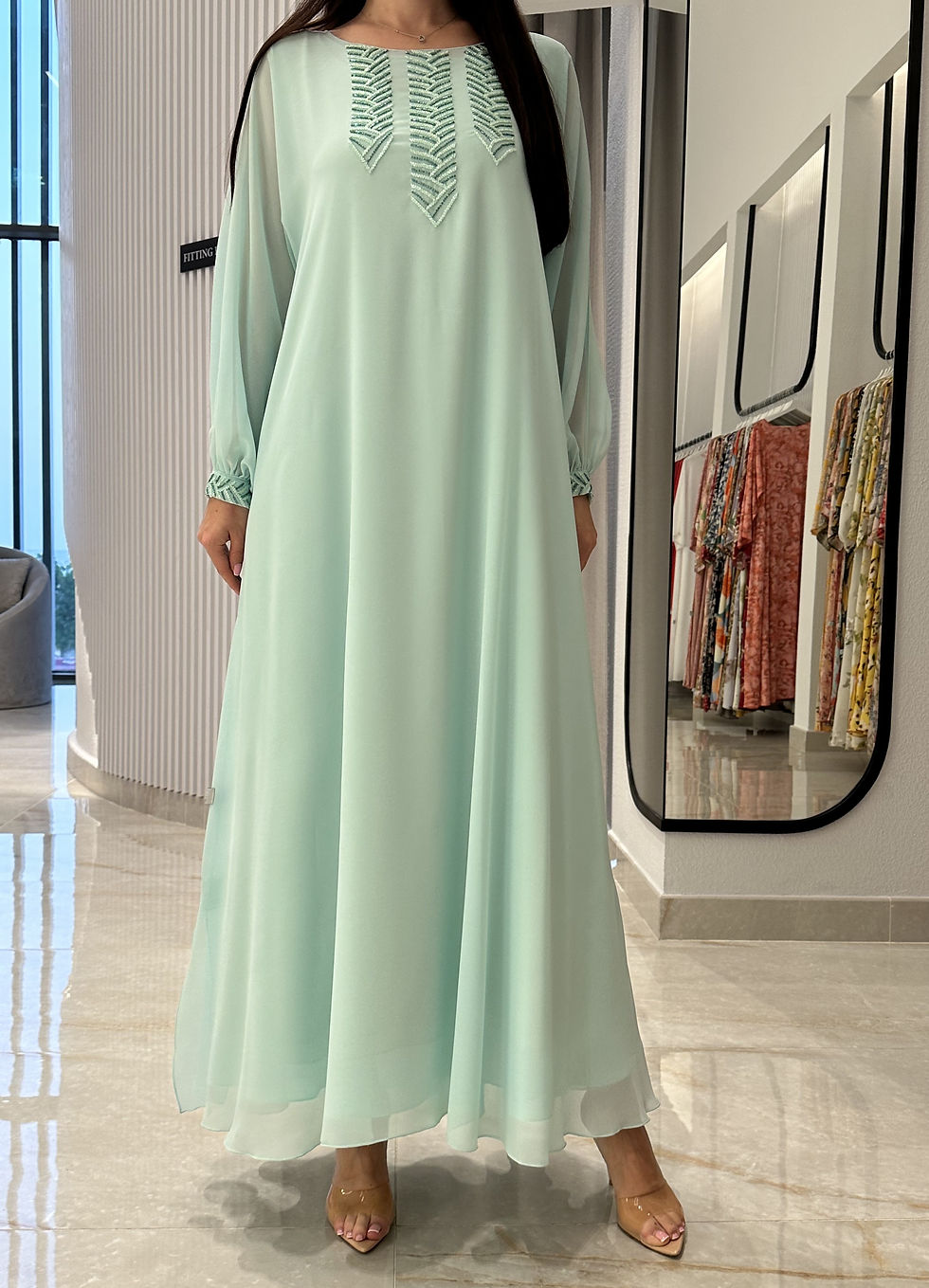 Thumbnail: 2 Pc Chiffon Handmade Embroidery
