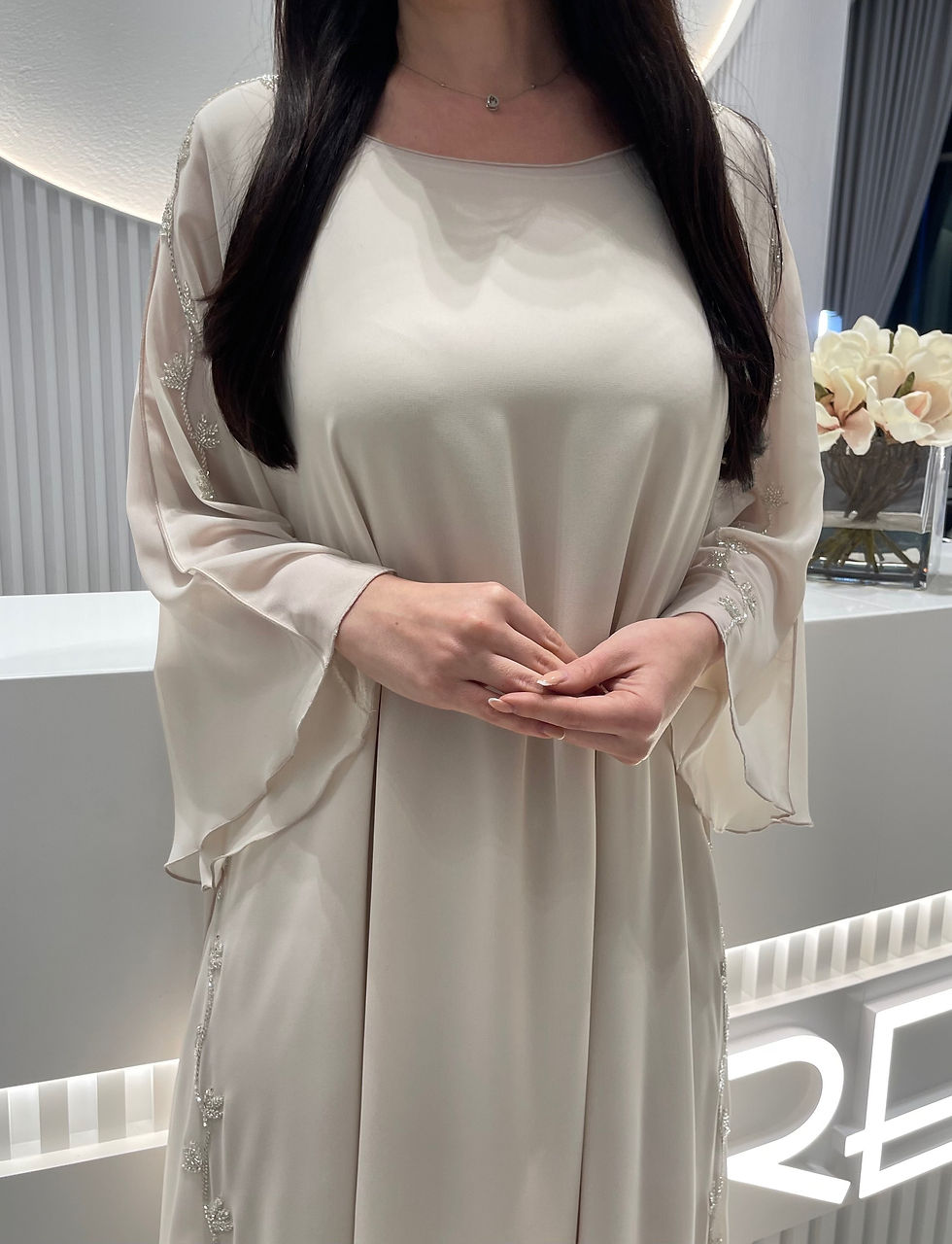Thumbnail: 2 Pc Chiffon Handmade Embroidery
