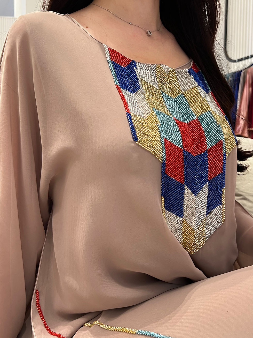 الصورة المصغرة: 2 Pc Chiffon Handmade Embroidery