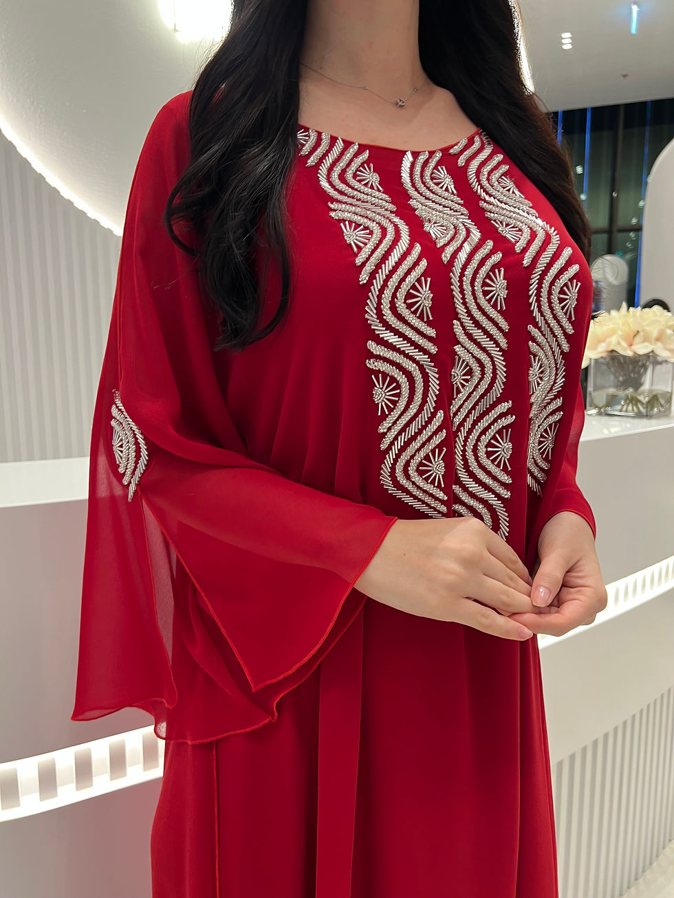 الصورة المصغرة: 2 Pc Chiffon Handmade Embroidery