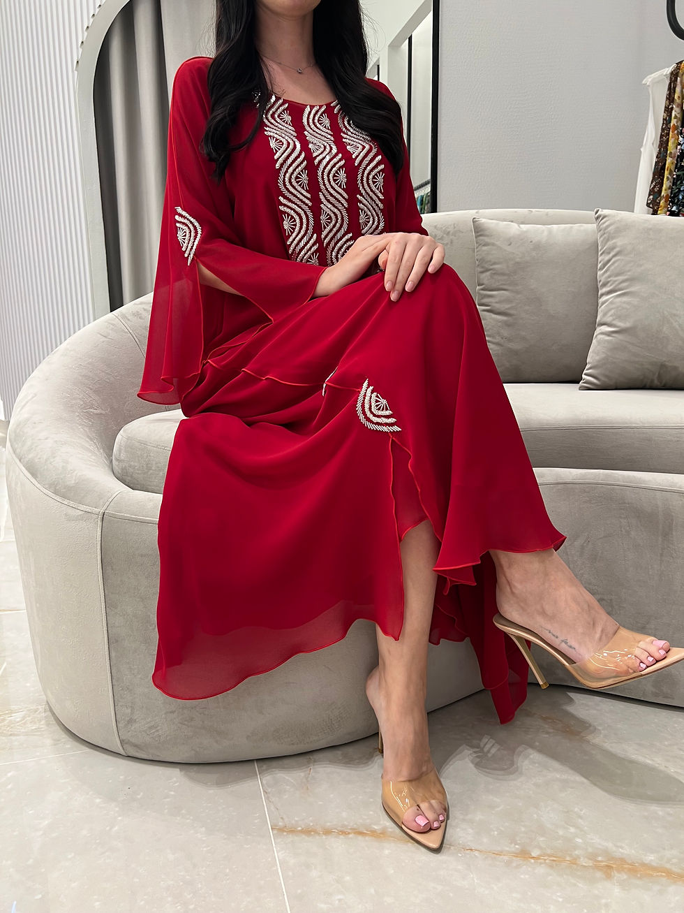الصورة المصغرة: 2 Pc Chiffon Handmade Embroidery