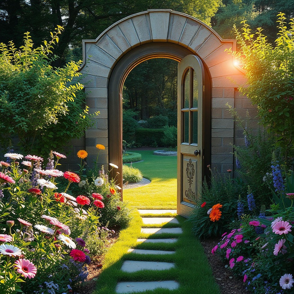 open door in the garden