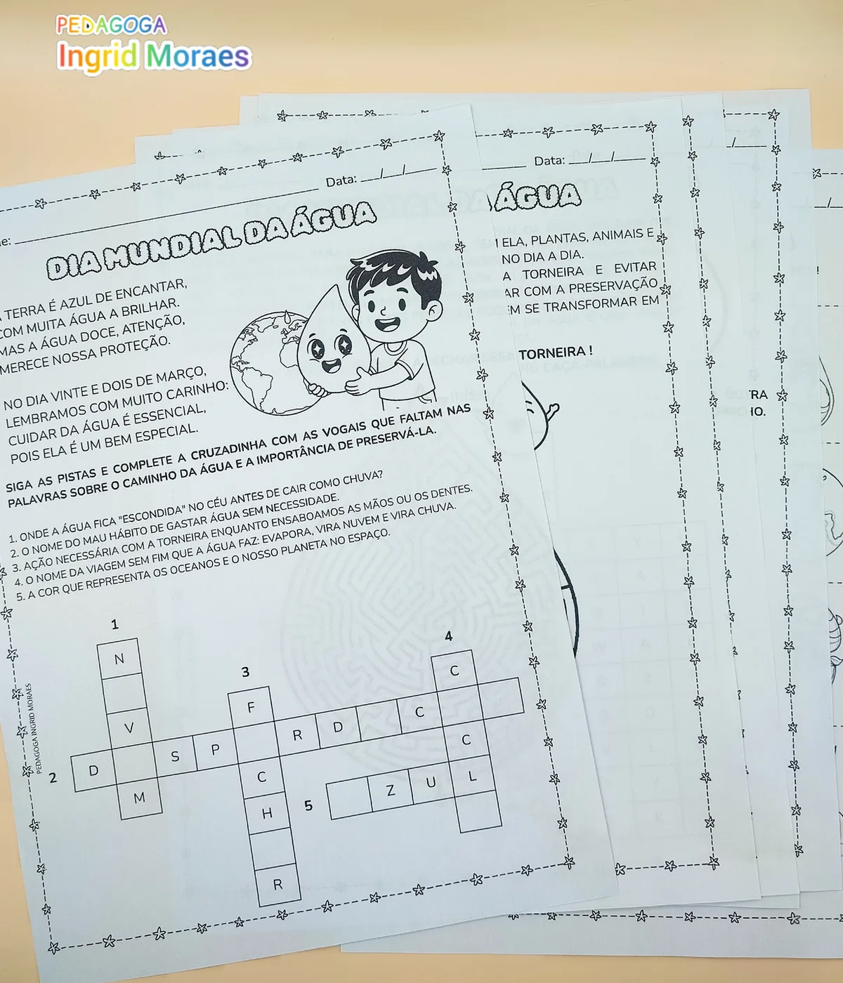 Sequência Didática Dia da Água - Atividades Lúdicas para Alfabetização | 1º e 2º