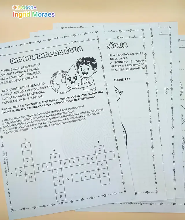 Sequência Didática Dia da Água - Atividades Lúdicas para Alfabetização | 1º e 2º