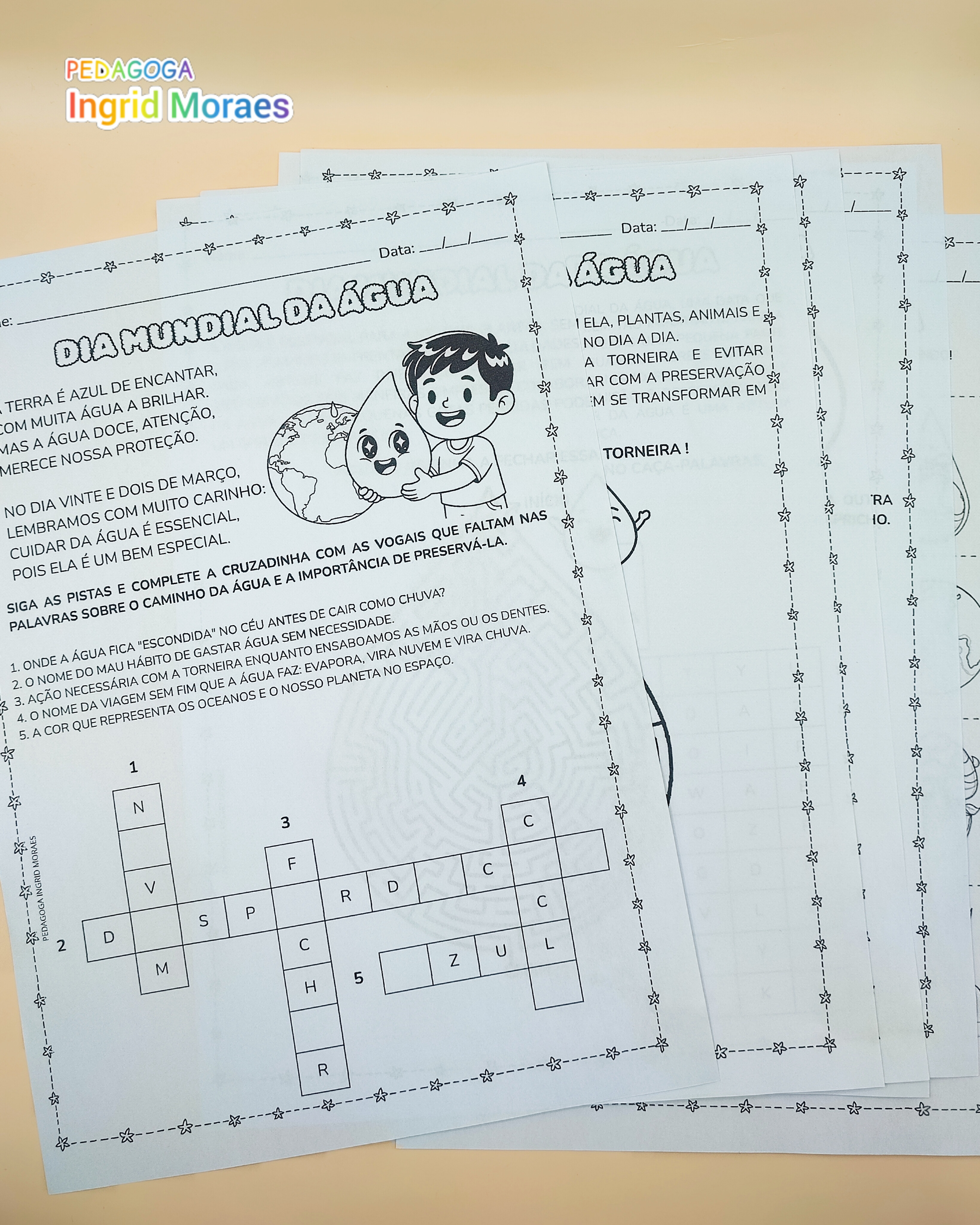 Sequência Didática Dia da Água - Atividades Lúdicas para Alfabetização | 1º e 2º