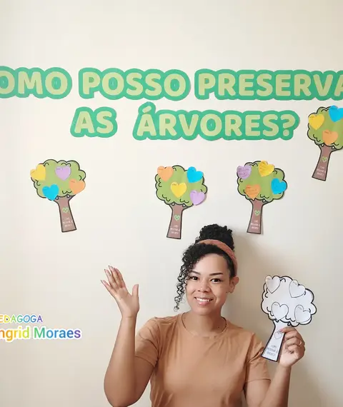 Dia da Árvore: Atividade Como Preservar as Árvores - Título para Mural Escolar