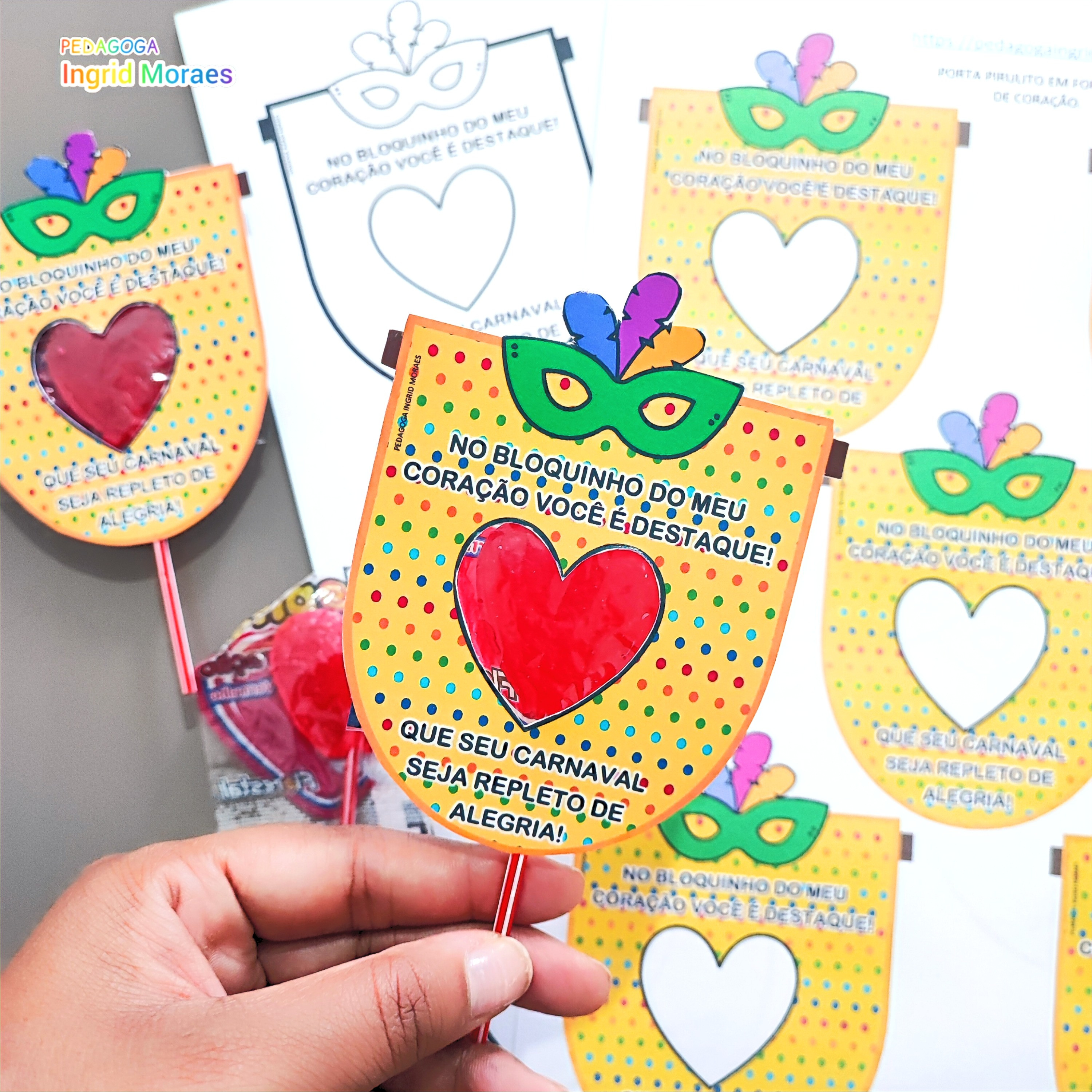 Porta Pirulito Bloquinho De Carnaval