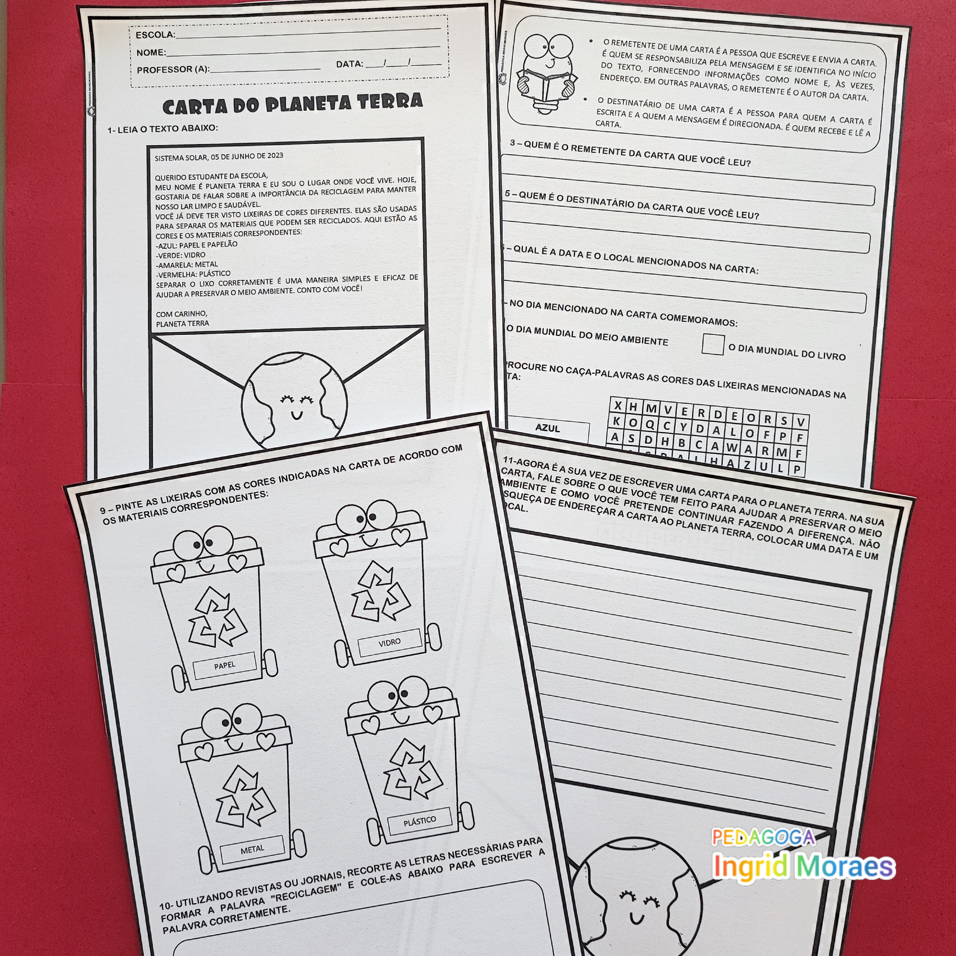 Sequência Dia Do Meio Ambiente Carta Do Planeta Terra