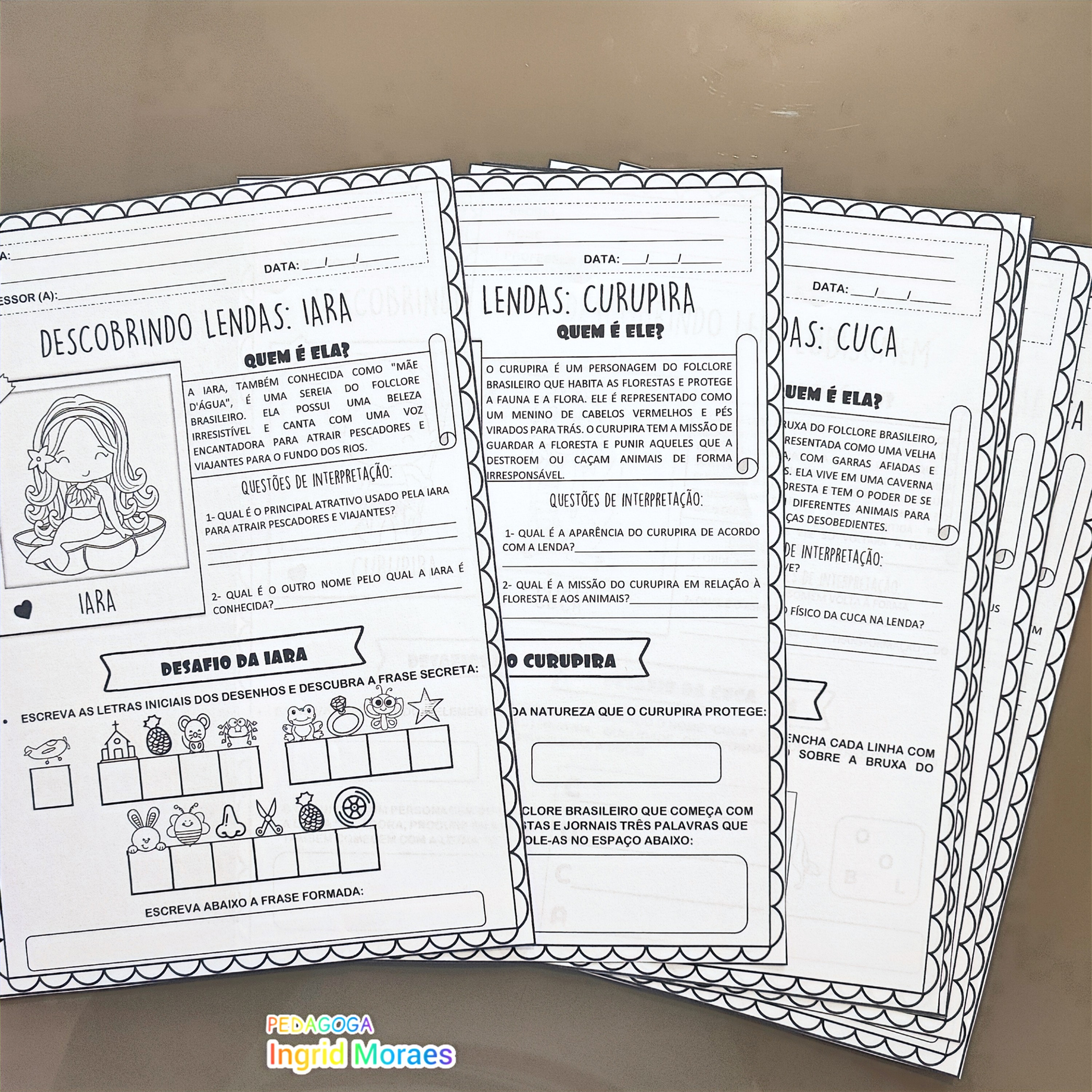 Kit De Atividades Folclóricas Lendas