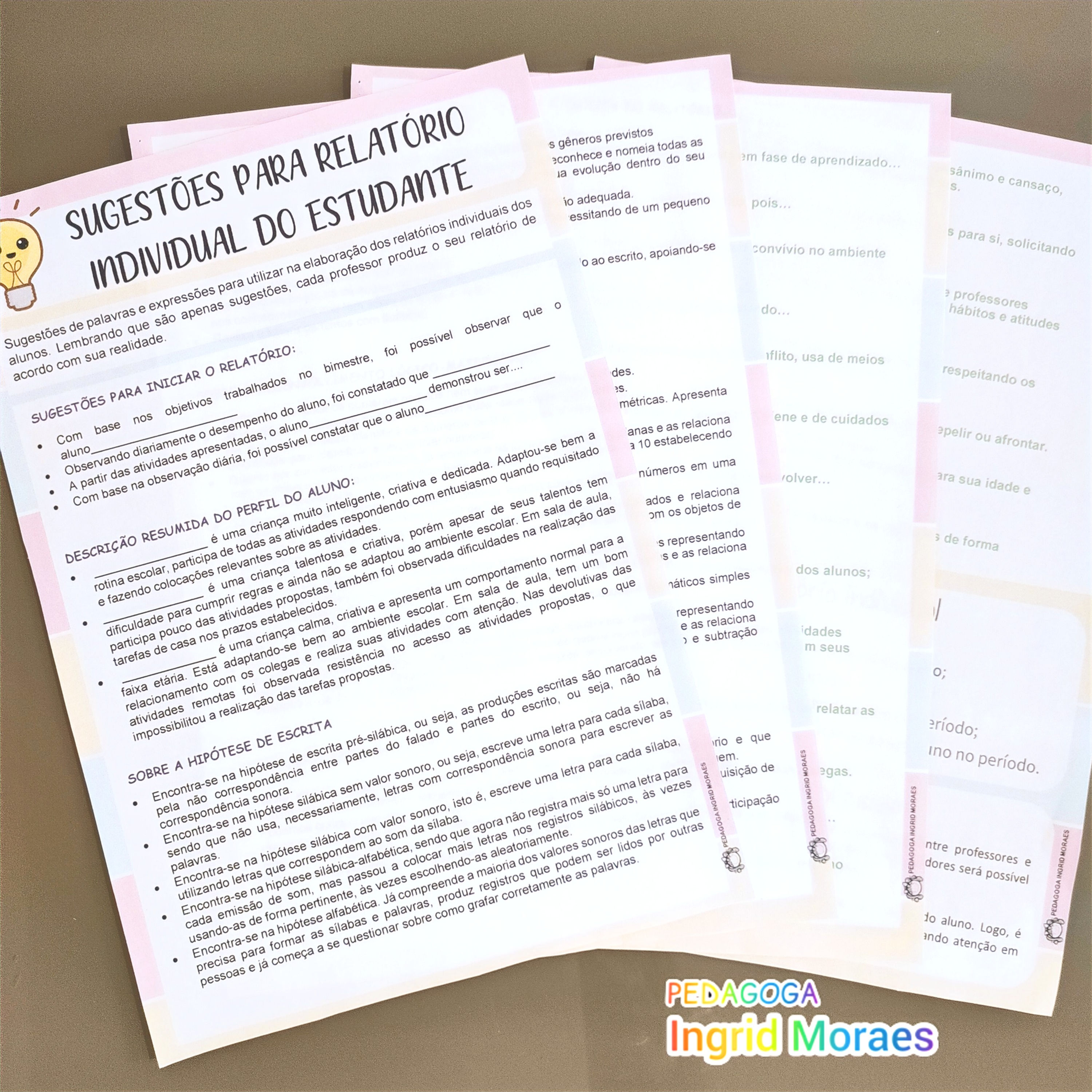 Sugestões Para Relatório Individual do Estudante