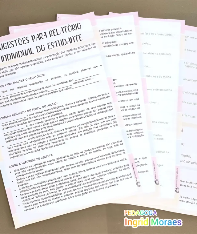 Sugestões Para Relatório Individual do Estudante