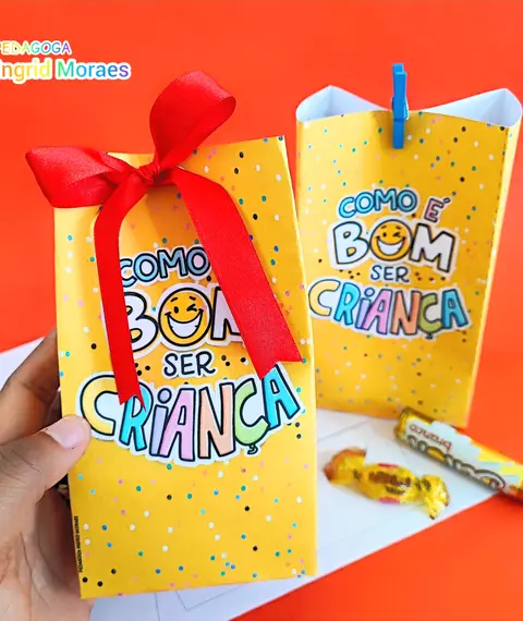 Lembrancinha Dia Das Crianças: Sacolinha Como É Bom Ser Criança