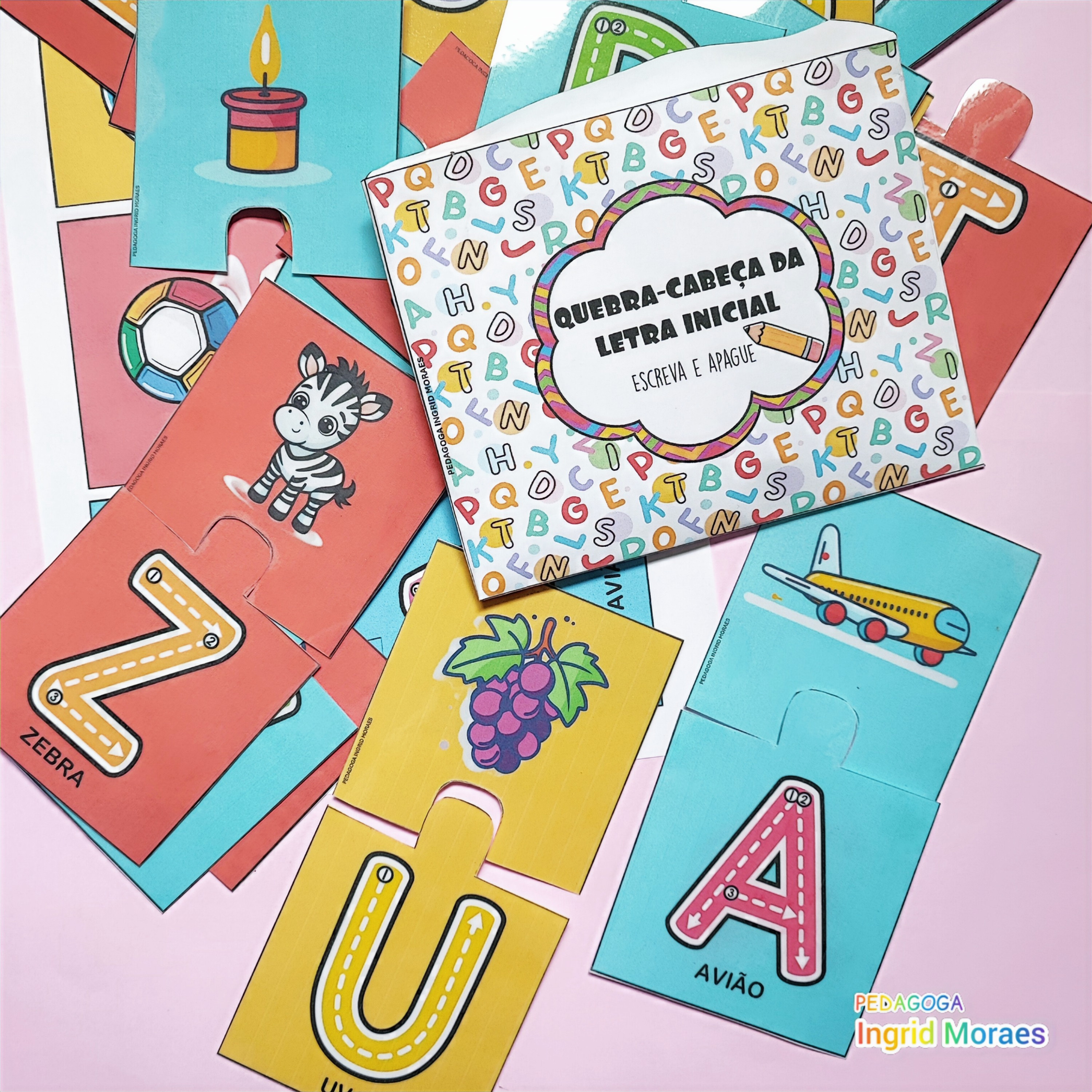 Quebra-Cabeca Da Letra Inicial Escreva E Apague