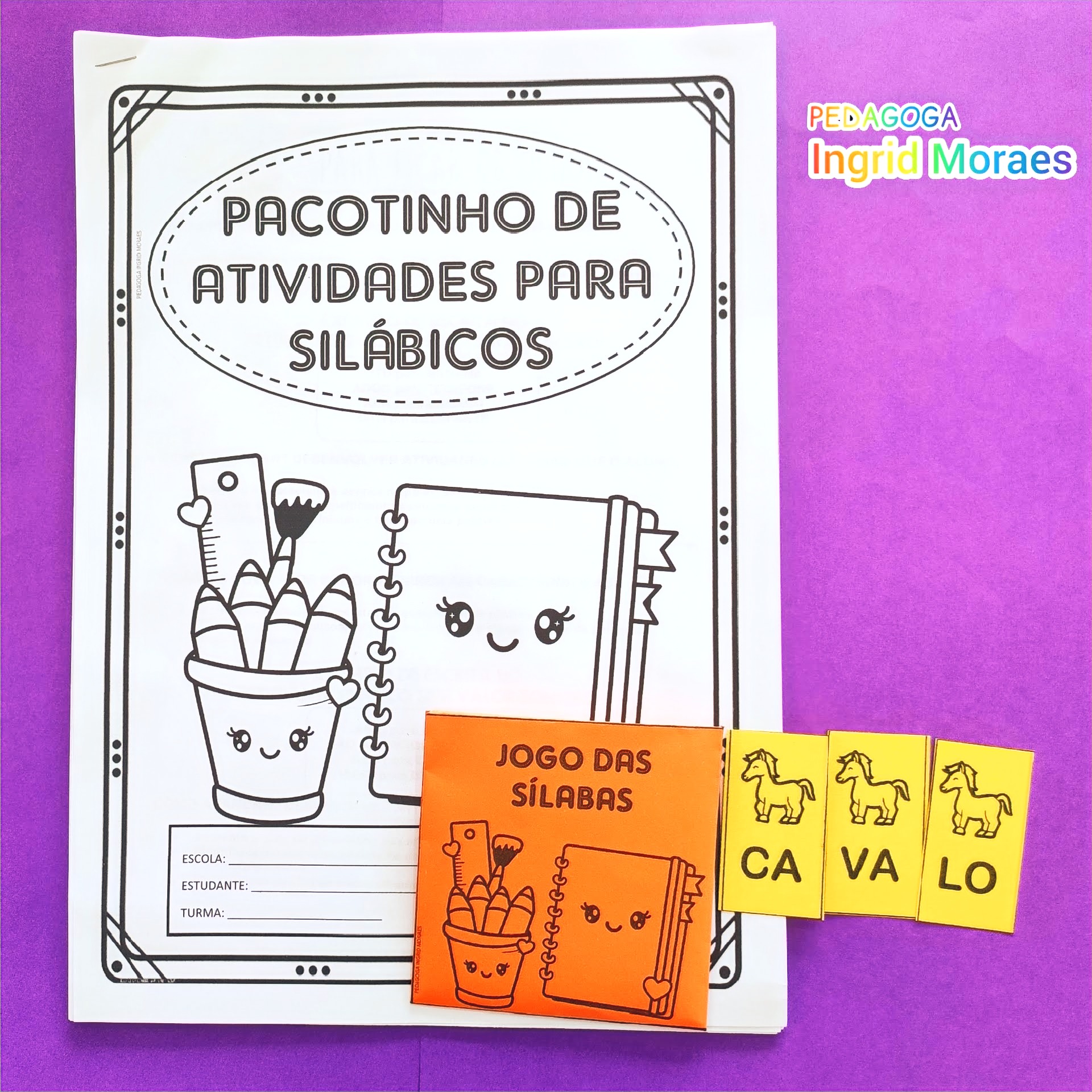 Pacote de Atividades para Silábicos - Pedagoga Ingrid