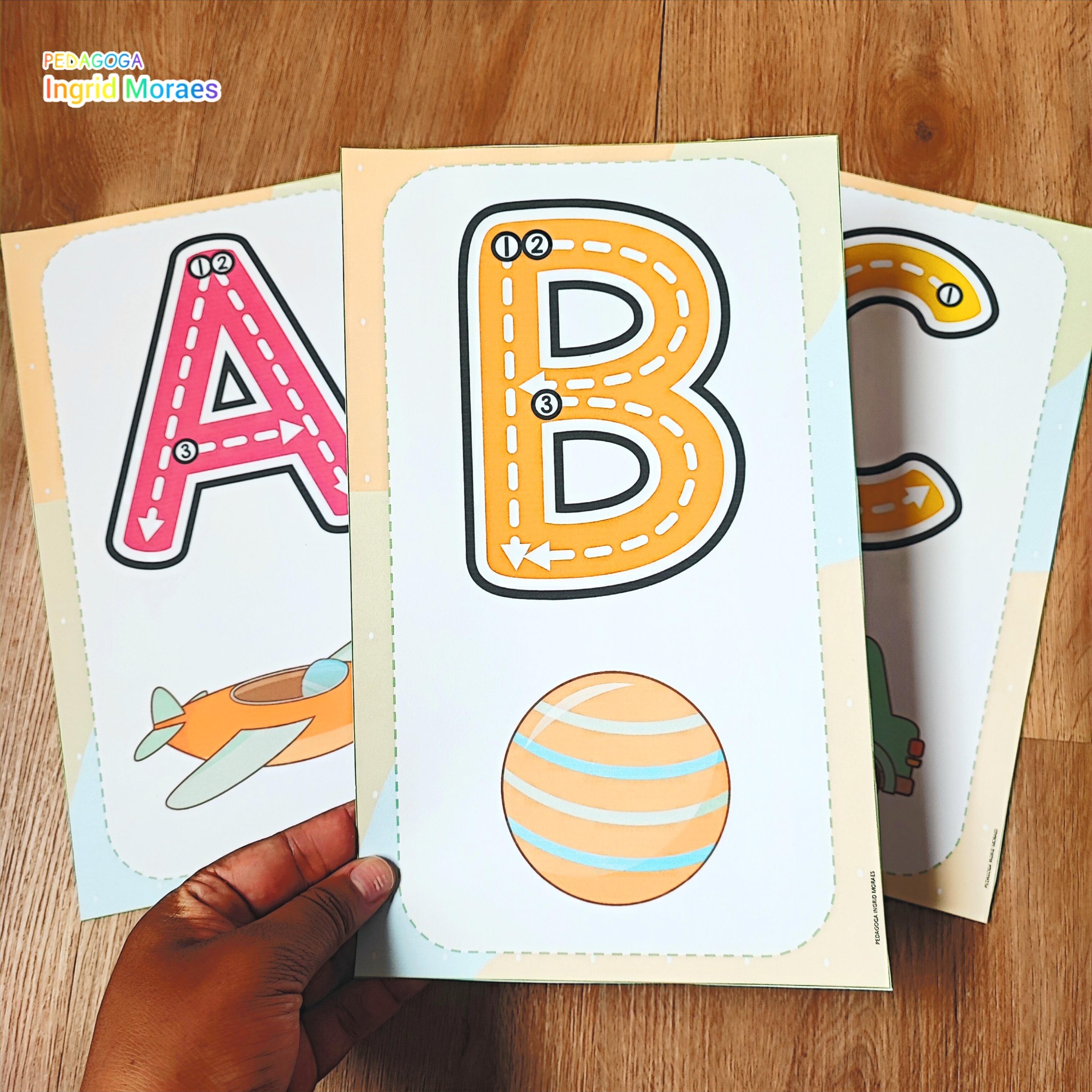 Alfabeto Maiúsculas Traçado - Pedagoga Ingrid