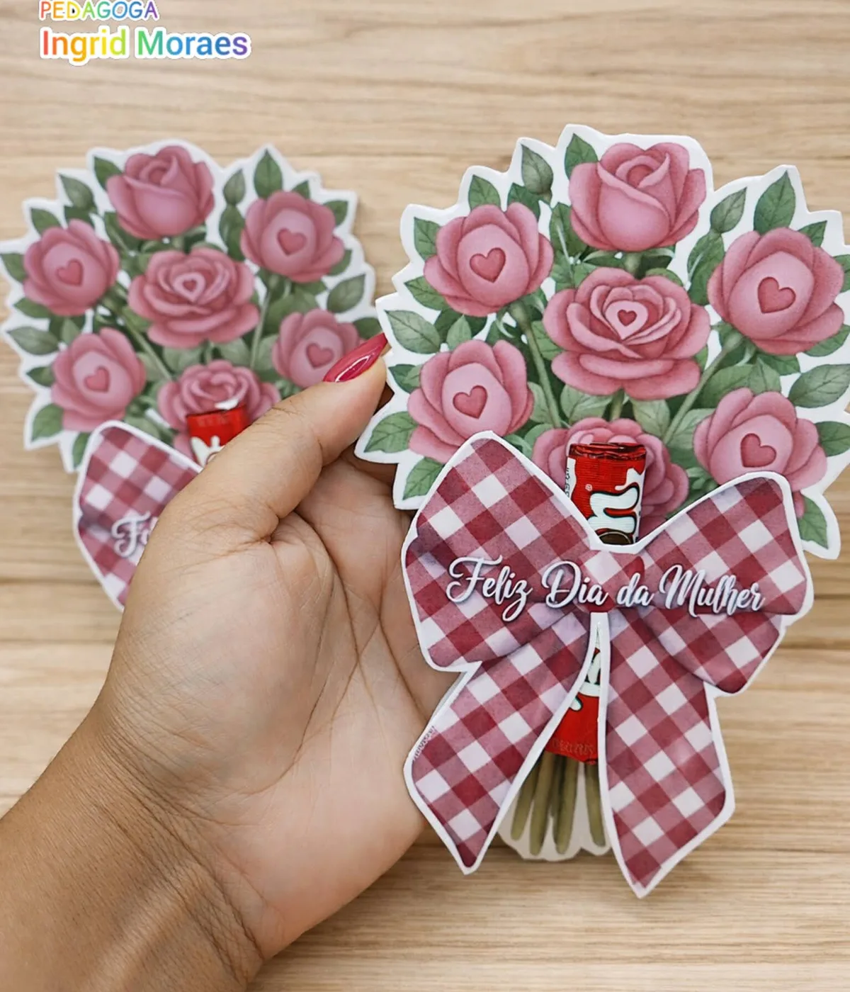 Porta Chocolate Buquê de Rosas - Dia da Mulher 🌹