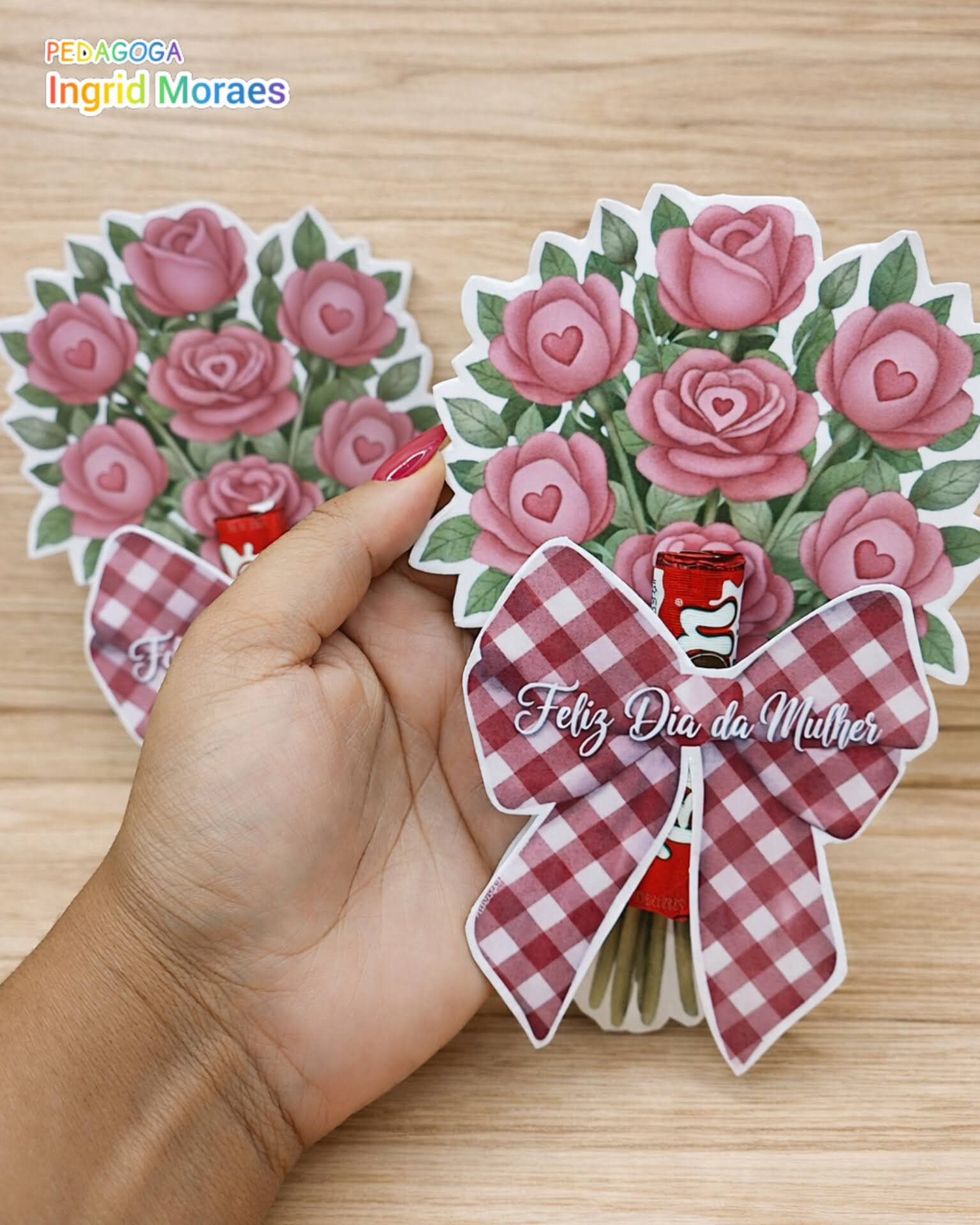 Porta Chocolate Buque de Rosas - Dia da Mulher