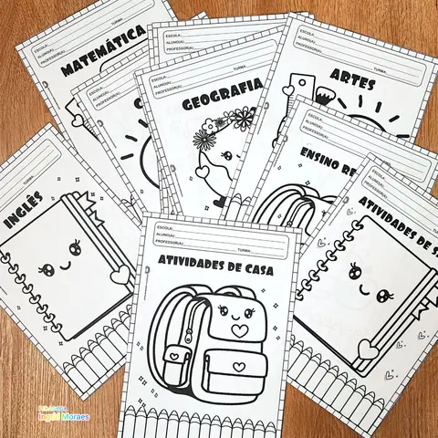 Capas Para Cadernos Tema Materiais Escolares
