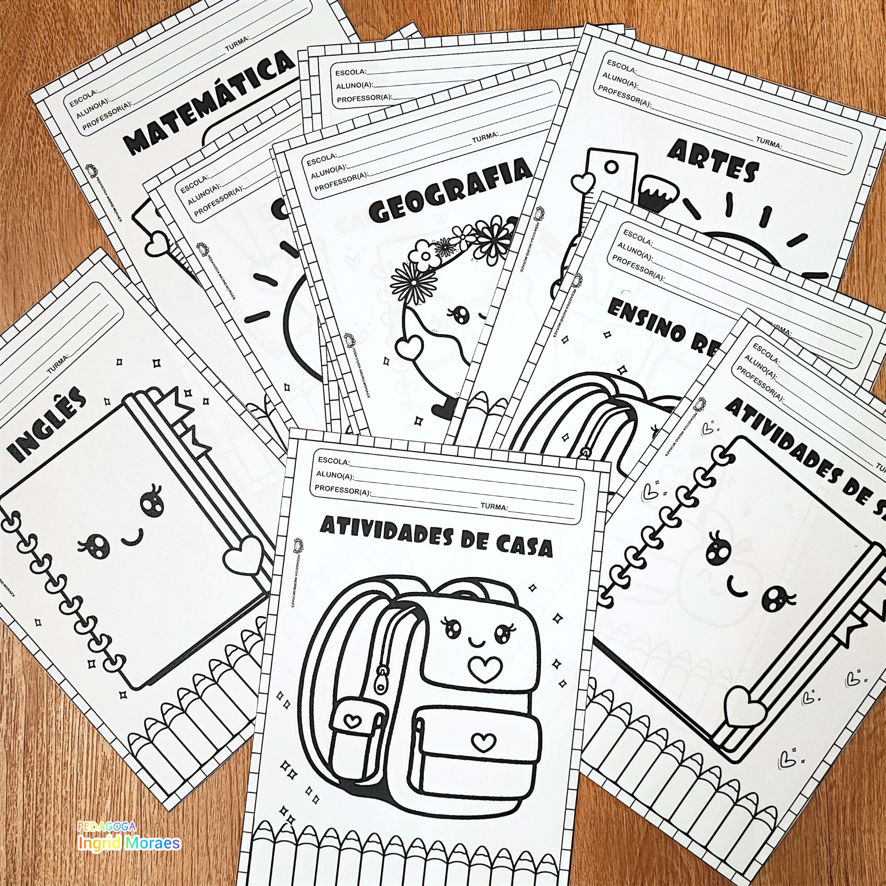 Capas Para Cadernos Tema Materiais Escolares