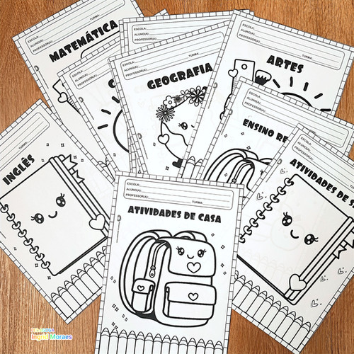 Capas Para Cadernos Tema Materiais Escolares